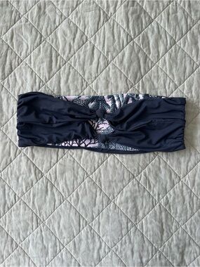 Maaji Reversible Bandeau Bikini Top in Charcoal and Light Pink
